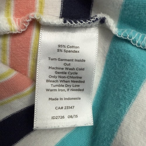Talbots Woman 1X Top 3/4 Sleeve Tee Multi Stripe Boat Neck Cotton Blend - Picture 6 of 9