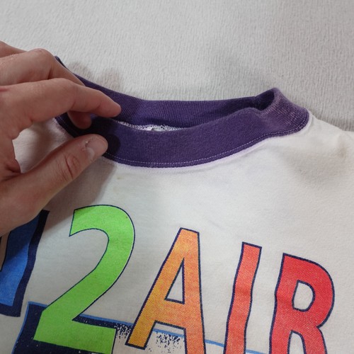 Vintage Beach Shirt Youth Medium Wipe 2 Air Is Human Out White Sun 90s Tee - Picture 5 of 16
