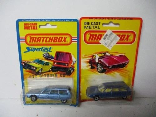 Matchbox Lesney Superfast 2X SF12 Citroen CX- window variations, blistercard