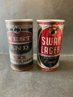 Beer Cans , 2x Vintage Steel 1960s West End xxx, Swan Lager 13 fl oz