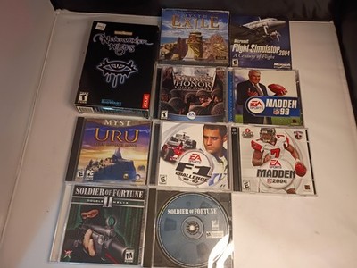 PC Game Lot of 10 Neverwinter Nights Flight Simulator Madden Myst Medal of Honor