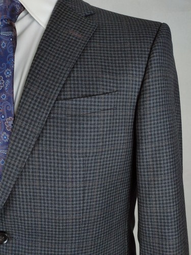 Ted Baker Sport Coat Jacket Men's 40R Gray Wool Brown Pane Gingham Check Plaid - Bild 2 von 23