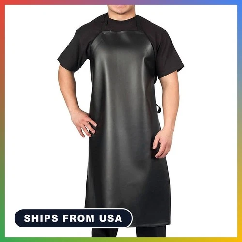 Waterproof Vinyl Apron Black .8mm Heavy Duty for Dog Grooming Fish Cleaning - product listing photo