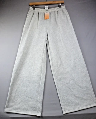 Pantalones de chándal Forever 21 de pierna ancha para mujer pequeños gris jaspeado cintura elástica nuevos con etiquetas salón suaves - Imagen 1 de 4