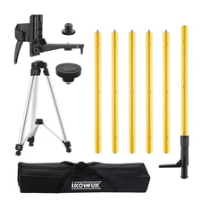 13.8 Ft Telescoping Laser Level Pole with Tripod, 4.2 M Pole Stand for Level ...