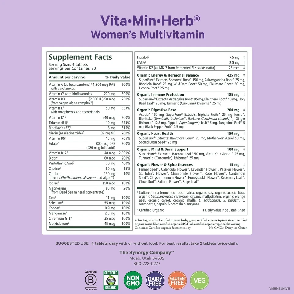 Hierba PURE SYNERGY Vita·Min· para mujer | Multivitamínico integral para mujer... Foto 2 de 4