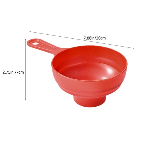 Aceite de cocina de plástico transparente versátil boca ancha embudo embudo de mermelada flexible 2 piezas - Imagen 4 de 12