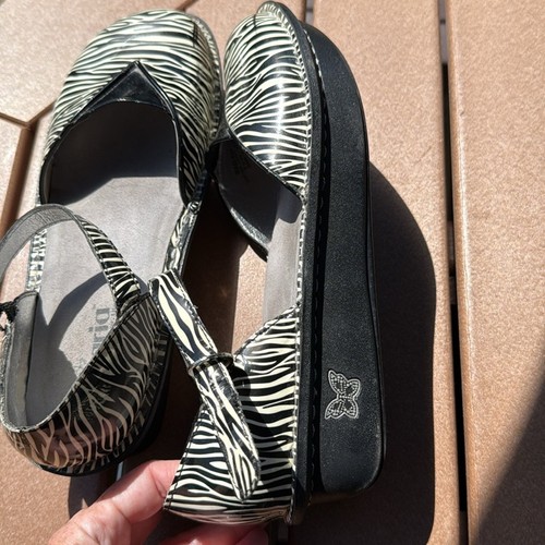 Alegria Black and White Flats Mary Jane Zebra Print EU 40 - Bild 5 von 6