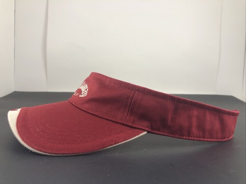 Callaway Golf Visor Hat Red PGA Logo Strapback Hook And Loop Adjustable - Picture 2 of 7