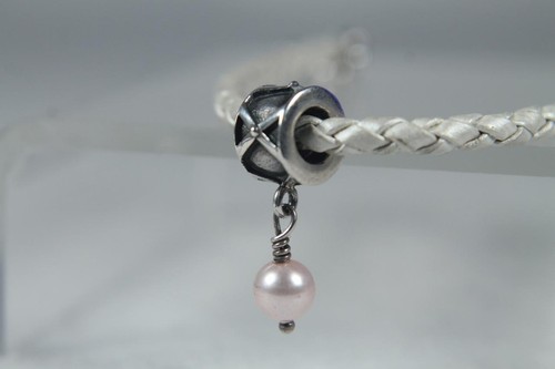 Authentic Chamilia 'Hanging Pearl' Silver Bead With Pearl NEW! - Picture 3 of 3