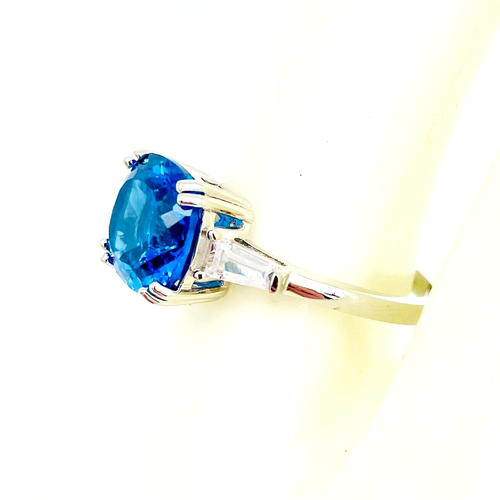 LUSTRO STELLA NUEVO CON ETIQUETAS Azul CZ con baguettes CZ blancas en los hombros - Imagen 5 de 10