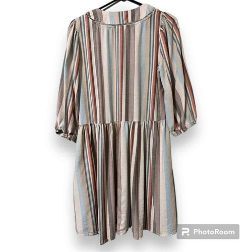 Pull KNOX ROSE taille XS robe col carré rayé 3/4 manches décontracté sensation boho - Photo 8/9