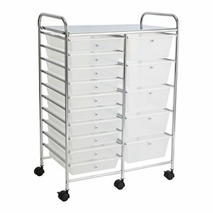 Finnhomy 15 Drawer Rolling Cart Organizer Storage Cart With