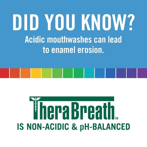 TheraBreath Fresh Breath Mouthwash, Icy Mint Flavor, Alcohol-Free, 16 Fl Oz (Pac - Picture 5 of 6