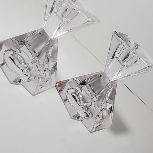 Mikasa Candlesticks Majorica T3270/338 Lead Crystal Pair/2 Austria Original Box - Picture 3 of 12