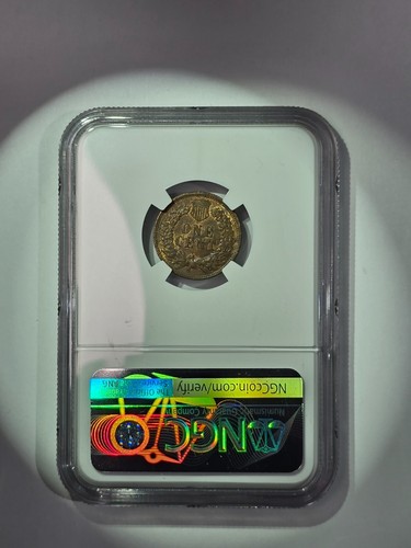 1873 Closed 3 Indian Head 1c NGC Mint Error Struck Thru NGC Certified MS62 - Picture 2 of 2