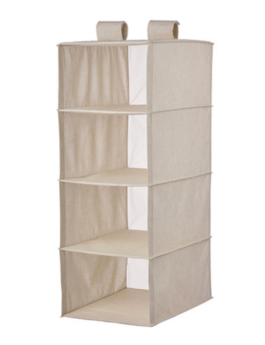 IKEA RÅGODLING Hanging Storage W 4 Compartments, 36x45x92 cm, Textile Beige - Picture 2 of 8