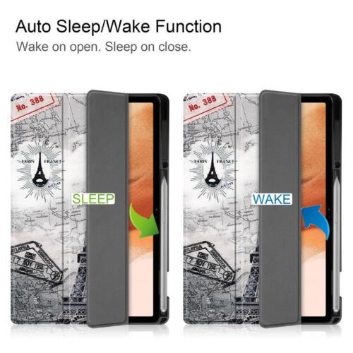 Custodia in pelle per Samsung Galaxy Tab S7 S7+ S7 FE morbida smart cover supporto folio - Foto 9 di 27
