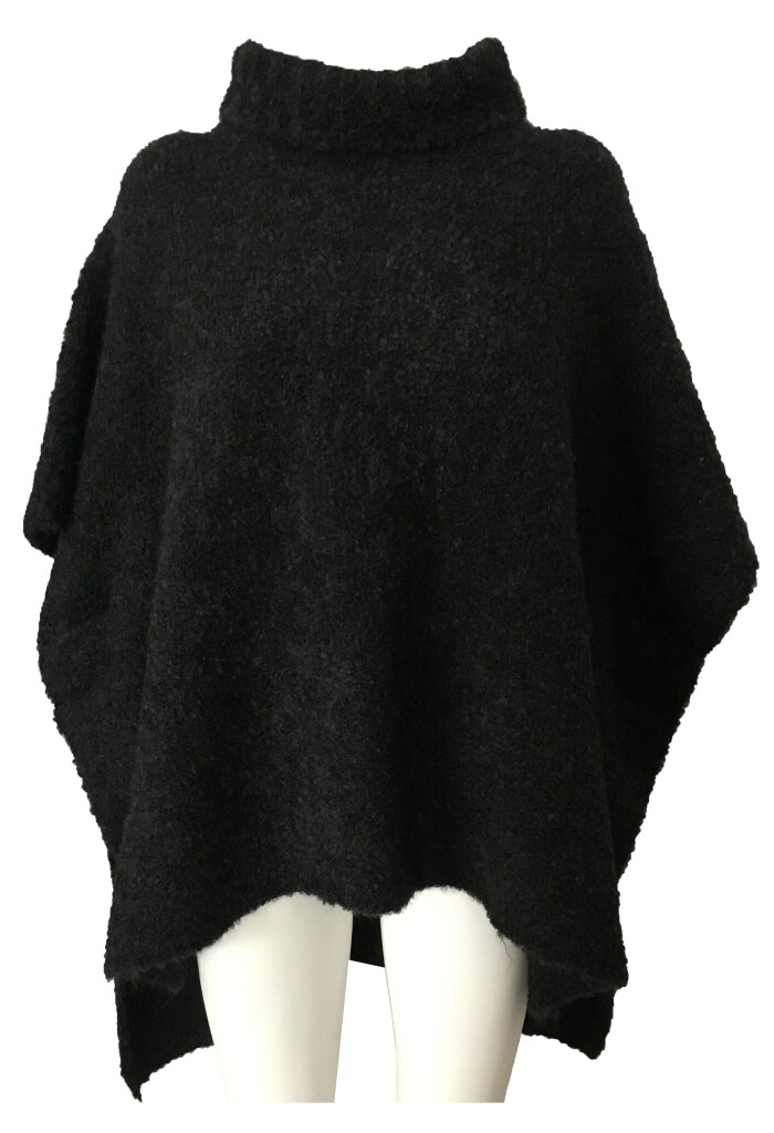 CA' VAGAN mantella Frau Bouclé schwarz Hoher Rollkragen mod 13322 hergestellt in CA' VAGAN mantella Frau Bouclé schwarz Hoher Rollkragen mod 13322 hergestellt in