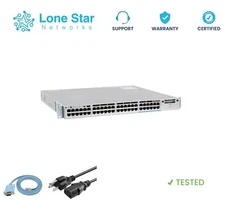 Cisco WS-C3850-12X48U-S Catalyst 3850 Switch 48-Port Gigabit PoE+ 1100W AC