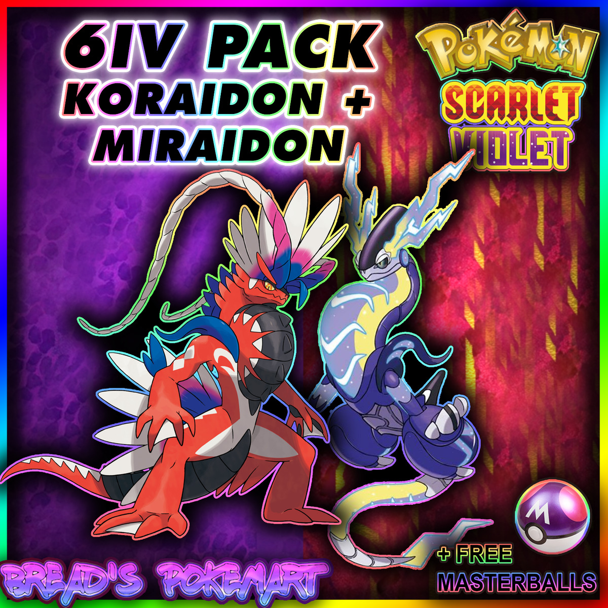 6IV KORAIDON + MIRAIDON Legendary BUNDLE 🚀 Pokemon SCARLET and