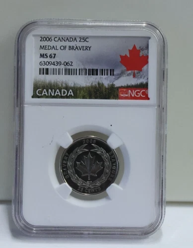 2006 Canada 25c Medal of Bravery NGC MS67