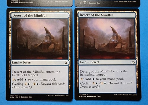 4x Desert of the Mindful Hour of Devastation 2017 Mtg Magic Island Land Card 173 - Picture 3 of 4