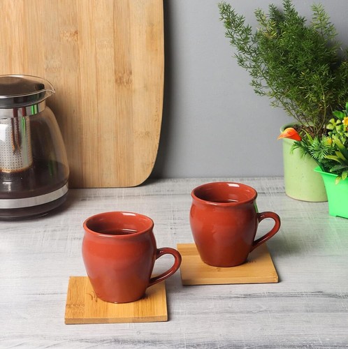 Ceramic Kulhad Cups 130 ml Set of 6 - Picture 3 of 4