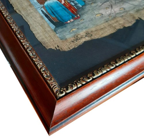 Papiro Egizio completo di Cornice in noce filo oro Misura cm 34x50 - Bild 3 von 12