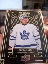 2022-23 Erik Kallgren UD Portraits SP Rookie Upper Deck Series 1 Hockey Toronto