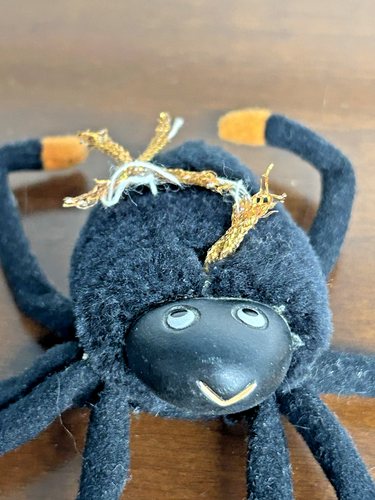 Vintage Russ Small Bat & Spider plush halloween decor Black & Orange - Picture 9 of 9