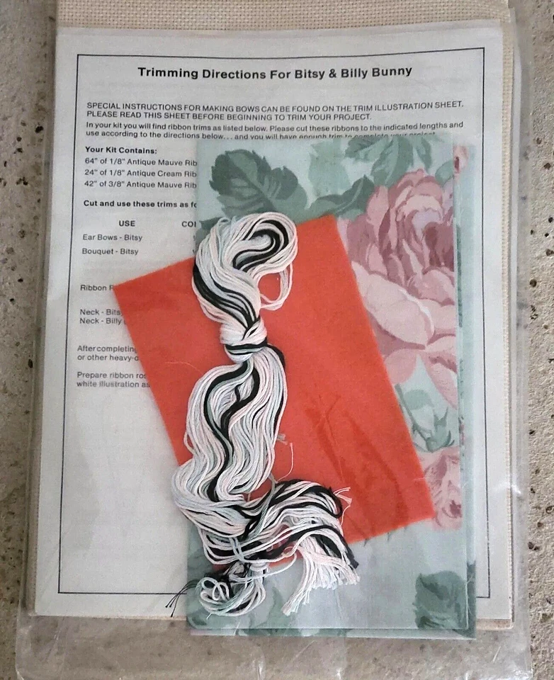 Kit de punto de cruz contado BITSY & BILLY BUNNY Loving Stitches de Diana Prain de colección  Foto 3 de 3