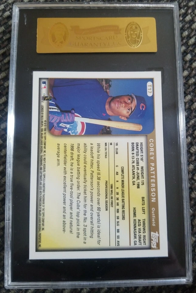 1999 Topps Traded Baseball Card #T17 Corey Patterson RC PSA? SGC 92 - Image 2 of 2