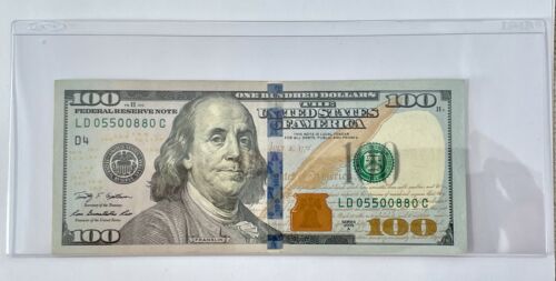 2009 A Cleveland $100 Trinary Radar Bill S/N LD 05500880 C Uncirculated Note. - Picture 3 of 4
