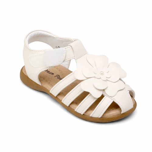 DREAM PAIRS Girls Sandals Toddler Little Kid Closed-Toe Flower Dress Flat Sandal - Picture 16 of 42
