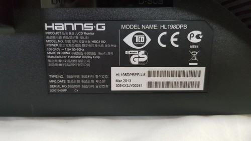 Hanns G HL198 19" VGA DVI Widescreen without Stand/Base (Cracked Screen) - Picture 5 of 11