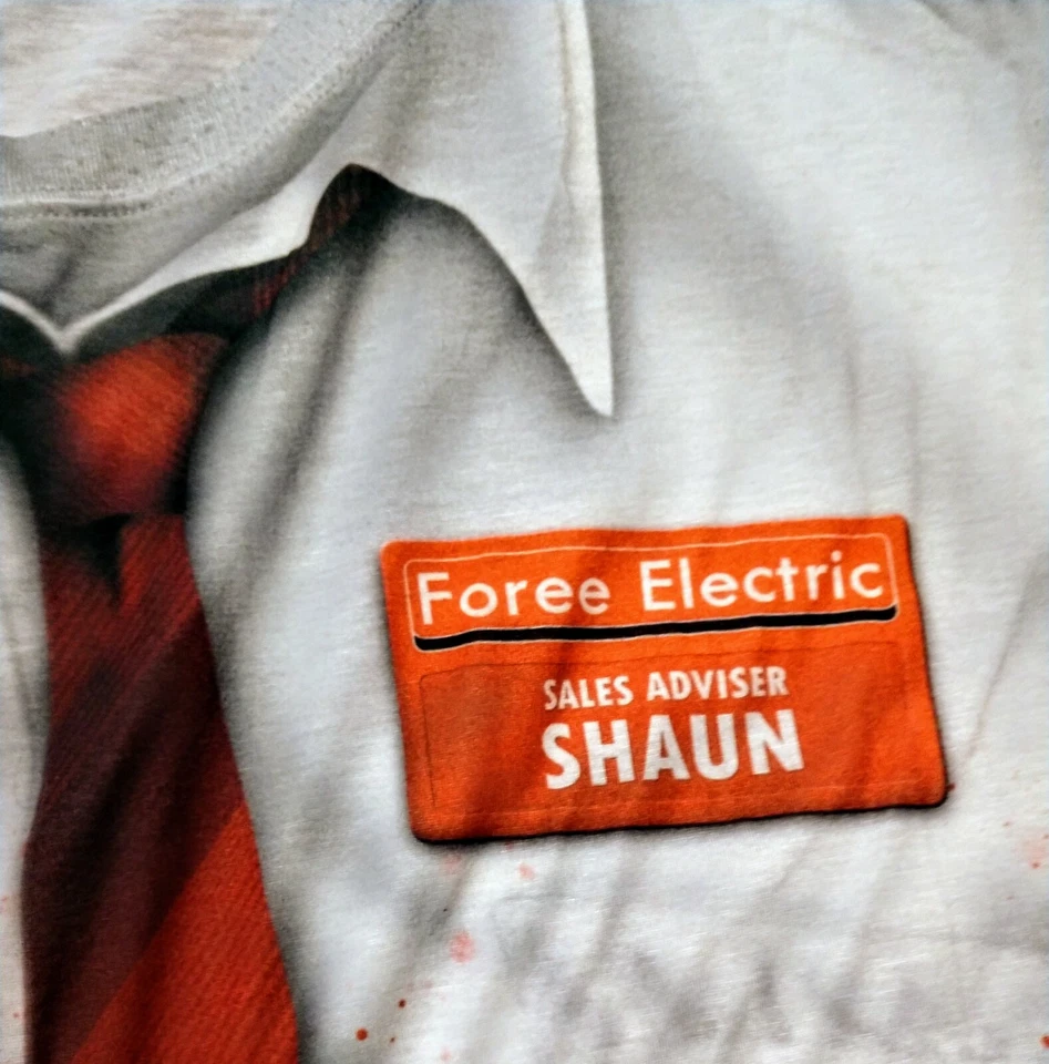 Shaun of the Dead Sublimación Sangrienta Camiseta XXXL Halloween Juegos con disfraces Disfraz Nombre Foto 4 de 4