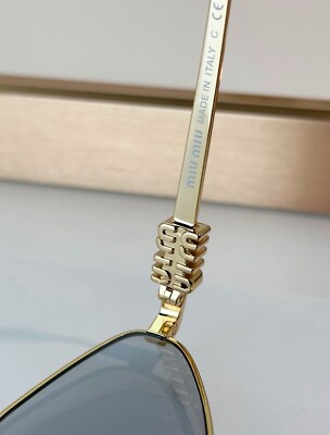 アンバサダ-FIVE MIU MIU MU 56ZS ZVN5S0 Gold Dark Grey Lens Women Sunglasses