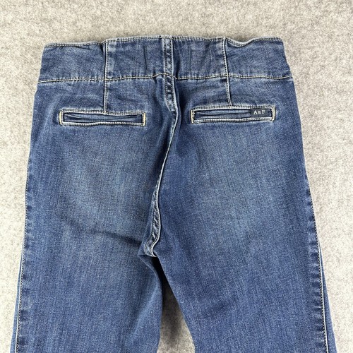 Abercrombie Kids Jeans Girls 11 12 High Rise Flare Med Wash Western Boho Stretch - Picture 5 of 15