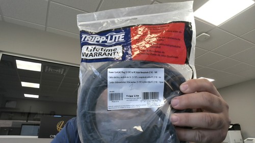 Tripp-Lite 10ft AC Power Cord 5-15P Plug to C19 Receptacle P034-010 Heavy Duty