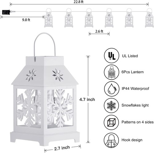Christmas Led Snowflake Projector String Lights with 6 in 1 Snowflake Lights - Picture 4 of 8