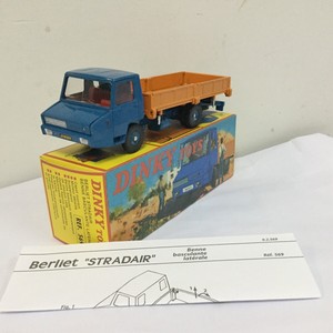 Atlas Dinky toys 569 Truck Berliet Stradair Benne Basculante Laterale Metal Car