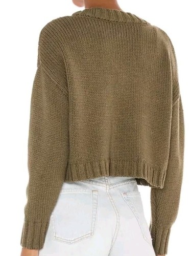 Cardigan donna Callahan x Revolve misto cotone maglia grossa cropped taglia small - Foto 8 di 13