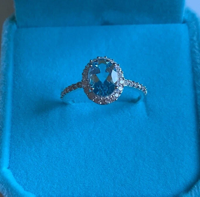 Anello Artigianale In Argento Placcato Con Grande Topazio Fuoco (morganite) E Topazio Secondario - Taglie 7, 8, 9