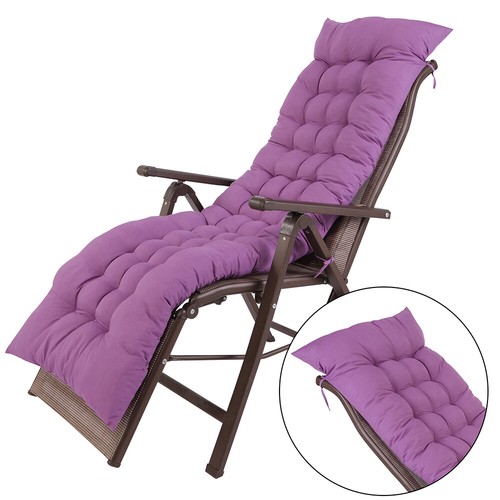 47" 61"Lounge Chair Cushion Soft Outdoor Rocking Seat Deck Chaise Pad W/ Ties - Picture 16 of 16