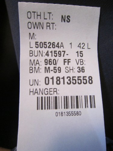 NUEVO SZ 42L CALVIN KLEIN HOMBRE NEGRO 3 BTN 100% LANA CHAQUETA BLAZER SPORT COAT NWOT - Imagen 10 de 11