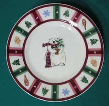 Lot 6 Pfaltzgraff Snow Bear Christmas Holiday 8 1/4" Salad Dessert Plates