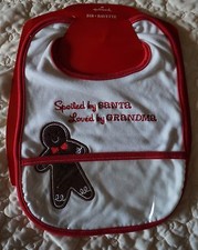 NWT HALLMARK Gingerbread Spoiled by Santa / Loved by Grandma CHRISTMAS BIB HTF