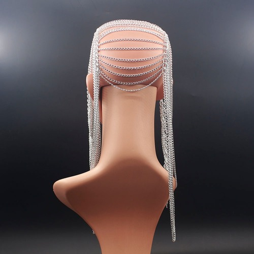 Luxus Haarschmuck Party Zubehör Vollmetall Kette Quaste Punk Head Kette - Bild 6 von 10