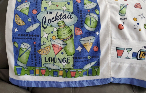 The Cocktail Lounge Kitchen Dish Bar Towels Set of 2 Throw-back to 50's-60's - Picture 10 of 16